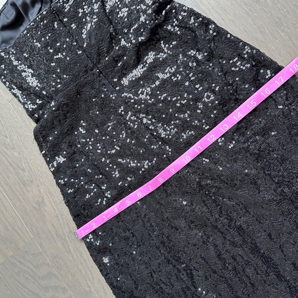 Ieena Mac Duggal Sequin Ruffled One Shoulder Gown Black Maxi Dress - Size 6 - Picture 12 of 14